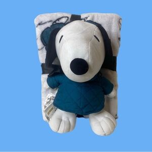 Snoopy Blanket with Plush Set NWT
